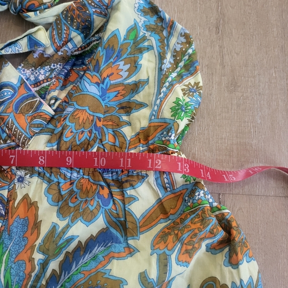 House of Harlow 1960 Boho Floral Blue Ivory Dress Size Small - Picture 10 of 11